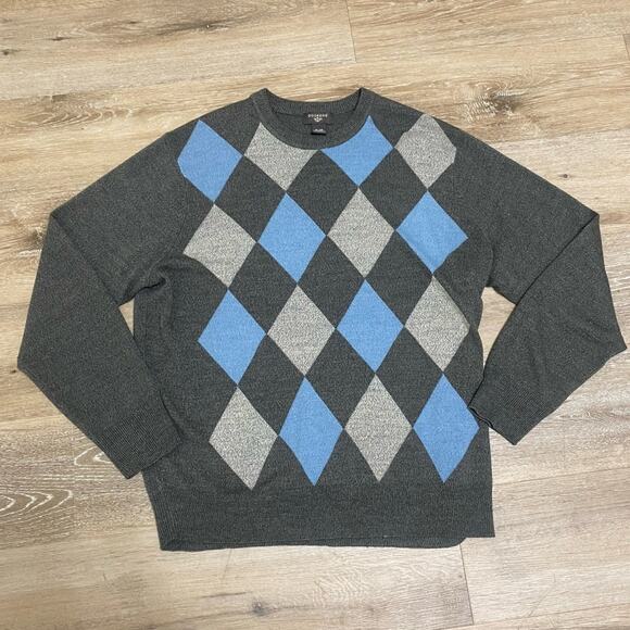 Dockers Men's Gray Color Diamonds Argyle Men's Pullover Sweater XL - Picture 1 of 5